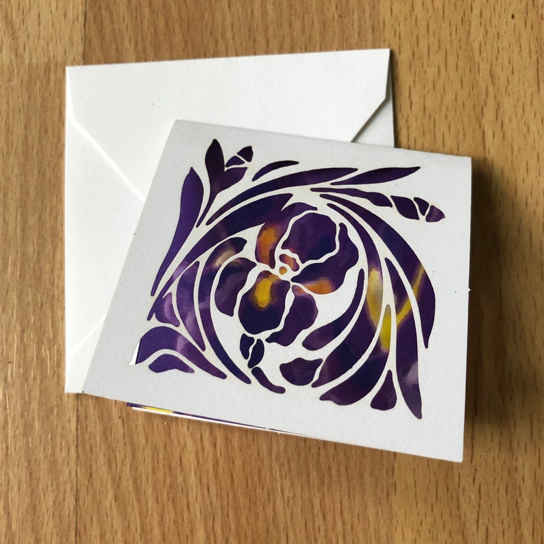 Iris Laser Cut Card Single 6 Pack or 8 Card Gift Folio Etsy