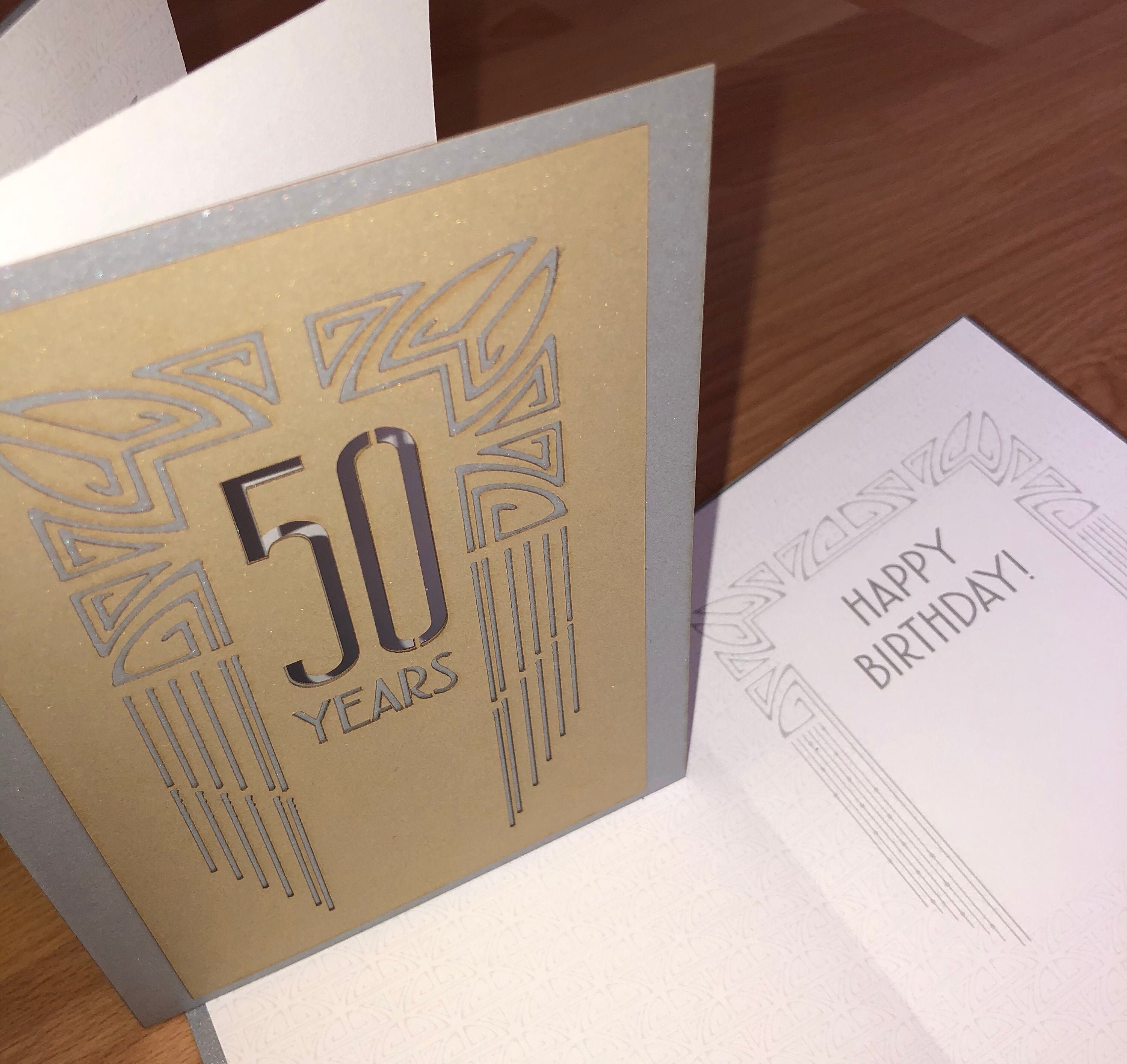 Art Deco Laser Cut Birthday Cards 100 Years and others Etsy