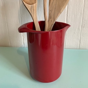 Rösti Denmark Erik Lehmann design deep red melamine jug tools century modern pot utensil plastic // Made in Denmark
