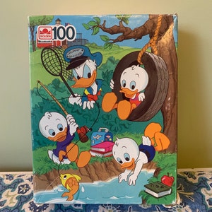 VTG Louie Huey Dewey Louie Donald Duck Disney puzzle cardboard 100 pieces puzzle - Walt Disney collector - children puzzle - childhood