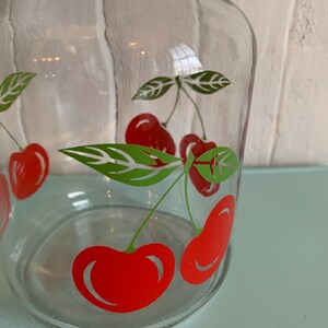 Vintage KIG Indonesia cherry pattern pitcher juice glass glass juice pitcher fruit punch summer gift // Made in Indonesia image 5