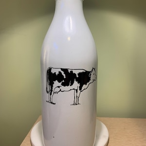 VTG Kuhmuster Glasmilchflasche Bauer - Frühstück - Vintage Kuhmuster Glasmilchflasche - Kollektion // Made in Italy