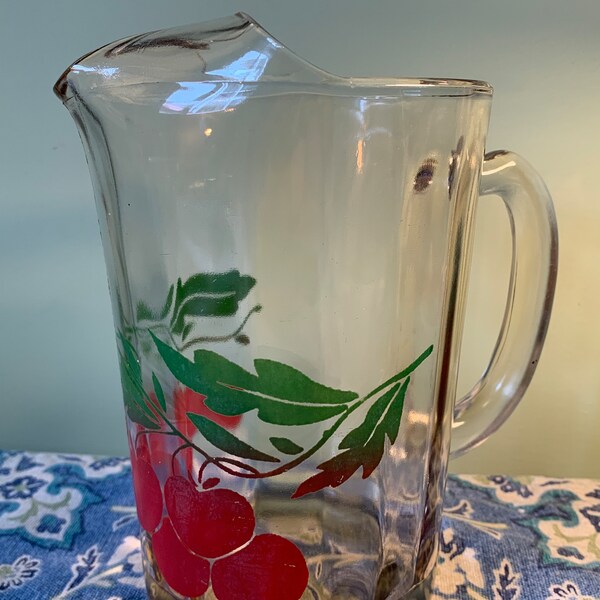 Glass Juice Pitcher Etsy