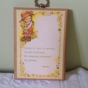Rust Craft Lord Byron citation wood frame Hollie Hobbie style - Carte montée sur cadre de bois - citation Lord Byron // Fabriqué au Canada