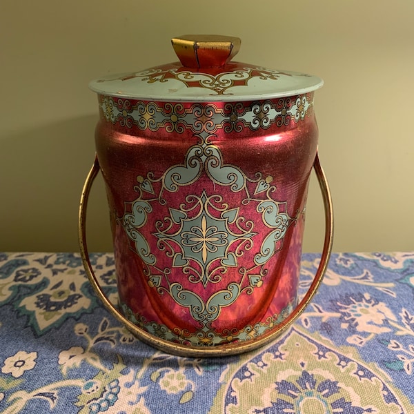 VTG Murray Allen tin Morroco decor - round with lid - tea tin with lid oriental tin collection - decoration // Made in England