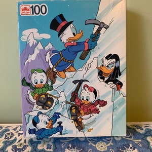 VTG Louie Huey Dewey Louie Donald Duck Disney escena alpina rompecabezas cartón 100 piezas rompecabezas - recuerdo del coleccionista de Walt Disney - infancia