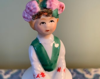 Figura de campana de porcelana de niña rusa de Schmid Bros., pintada a mano, colección // Hecho en Japón