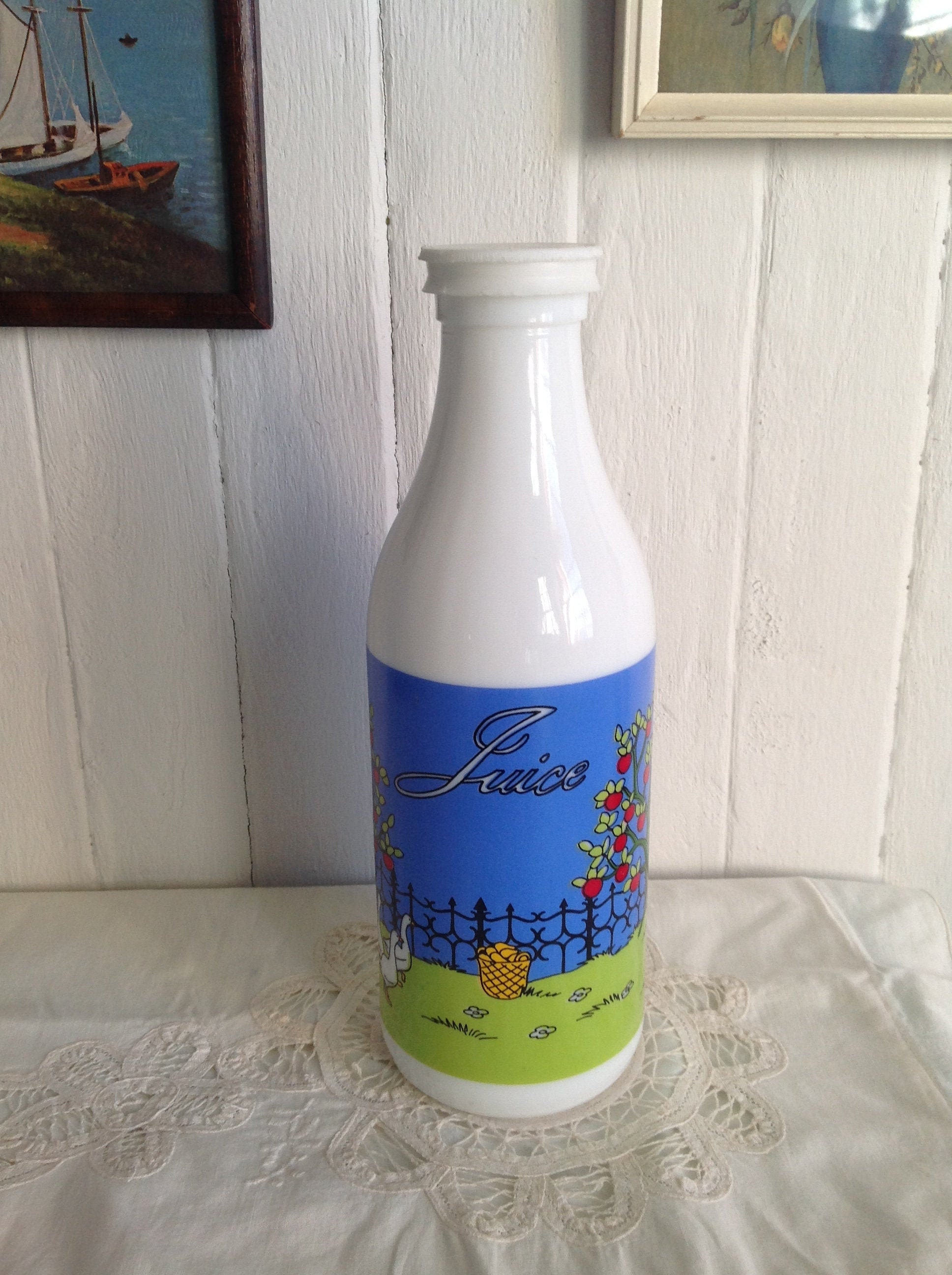 Vintage Juice and Milk Glass Jars