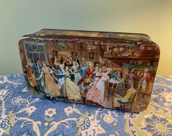 VTG Dulcet Dickensian Memories toffey vintage tin - metal tin collector - shabby chic decor - victorian tin box // Fabriquée en Angleterre