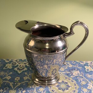 VTG BM Mounts silver metal pitcher - water pitcher for decor - Victorian style - heavy pitcher - shabby chic decor