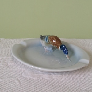 Vintage Metzler & Ortloff Mallard Duck Porcelain Ashtray Germany - Mallard Duck Porcelain Ashtray // Made in Germany