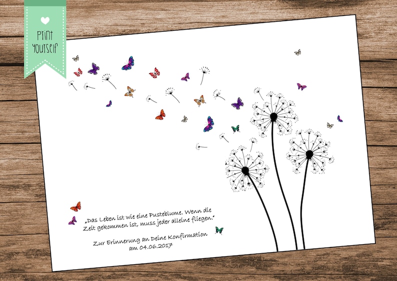 Dandelion Guestbook pdf Wedding Tree image 1