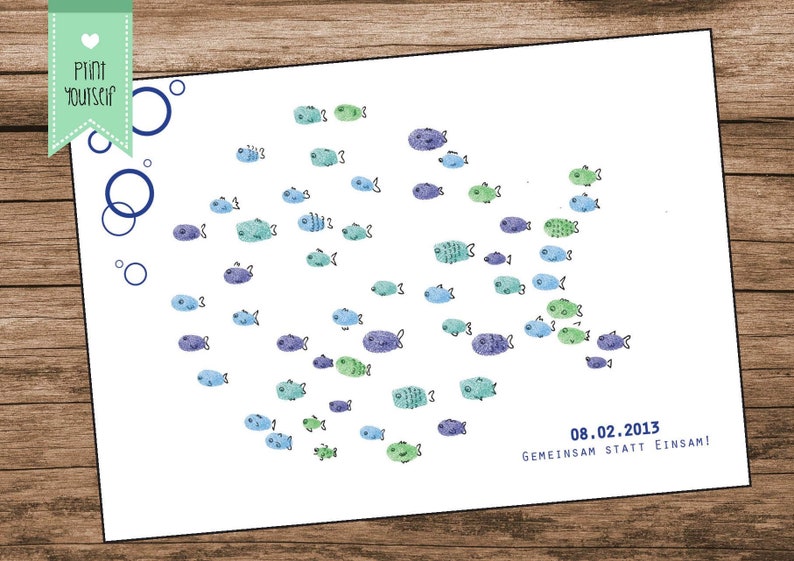 Little Fish Guestbook pdf Wedding Tree image 1