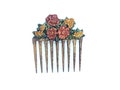 Flowers, flower bouquet, hair comb, wooden comb, stylish accessory, gift for her, ecological product.