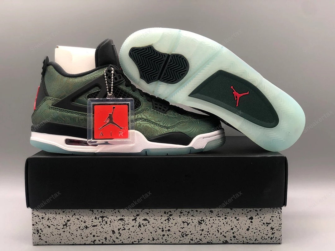 Air Jordan 4 'laser' Green Black for Sale Sneaker Etsy