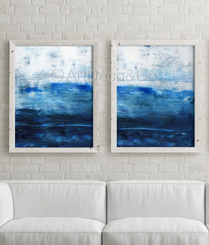 Minimalist Abstract Painting Set of 2 Extra LARGE Prints Etsy