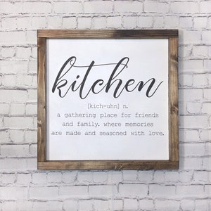 13,5 x 13,5 / Letreros de madera / Adornos de pared / Decoración del hogar / Señalización / Cocina / Decoración / Definición