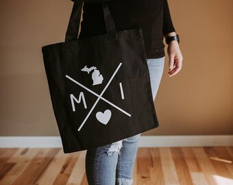 Tote Bag / Bags / Michigan / Mitten / Great Lake State / Gifts / Handmade / Gift Bag / Handbag