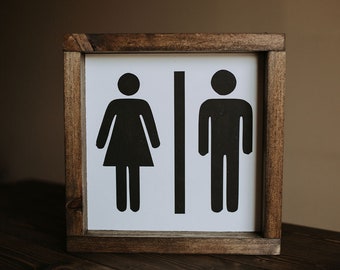 Toiletten Menschen Holz Schild / Holz Schilder für Badezimmer / Beschilderung /Wohnkultur / Badezimmer Schilder / Regal Sitter Für Badezimmer / Badezimmer / Toilette