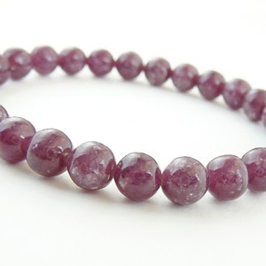 Lepidolite Bracelet Women Healing Bracelet 8mm Genuine Lepidolite Gemstone Bracelet Lepidolite Jewelry Elastic Bracelet for Women Men Gift