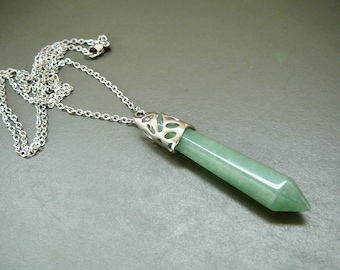 Aventurine necklace Green Aventurine pendant Gemstone Jewelry Aventurine crystal point necklace Gemstone necklace for women gift for women