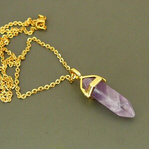 Amethyst necklace for women gift Natural crystal pendant gold purple amethyst crystal necklaces for girl necklace Healing crystal for women