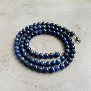 Lapis lazuli necklace, Mens blue necklace, Lapis lazuli jewelry, Blue beaded necklace for men 6mm lapis lazuli choker necklace Long necklace