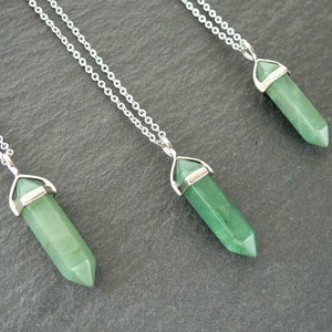 Aventurine necklace Natural Green aventurine pendant for Mens womens healing crystal necklace Green stone necklaces Energy jewellery gift