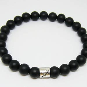 Sagittarius bracelet zodiac sign bracelet for mens gift for him Black onyx bracelets Astrology Horoscope bracelet sagittarius jewelry