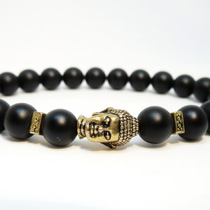 Buddha bracelet for men gift for him Black bracelet Buddah bracelet Black onyx bracelet gift Yoga jewelry Yoga gift for mens beaded bracelet