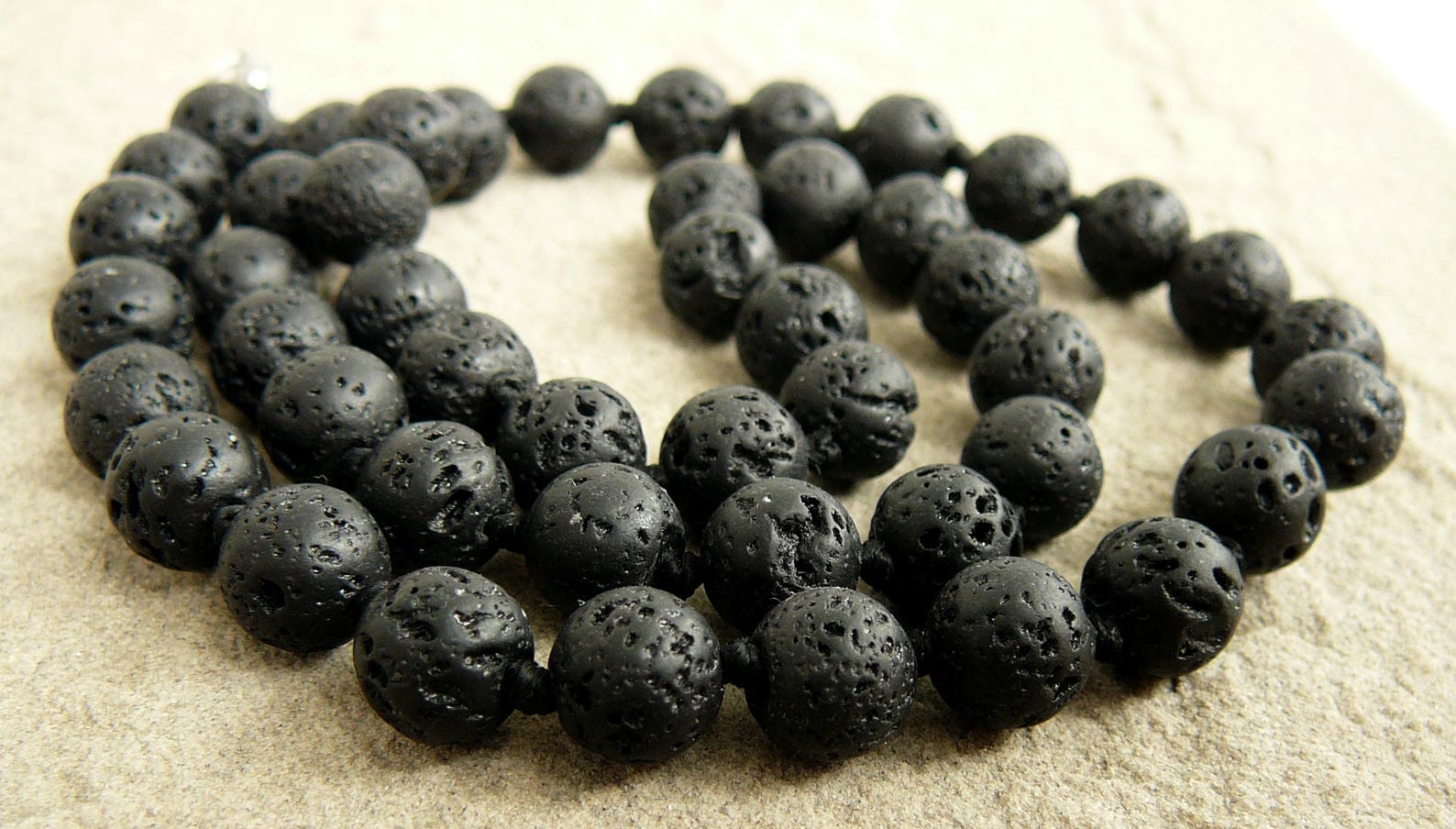 Lava Rock Necklace 8mm Black Lava Rock Bead Necklaces for Men | Etsy
