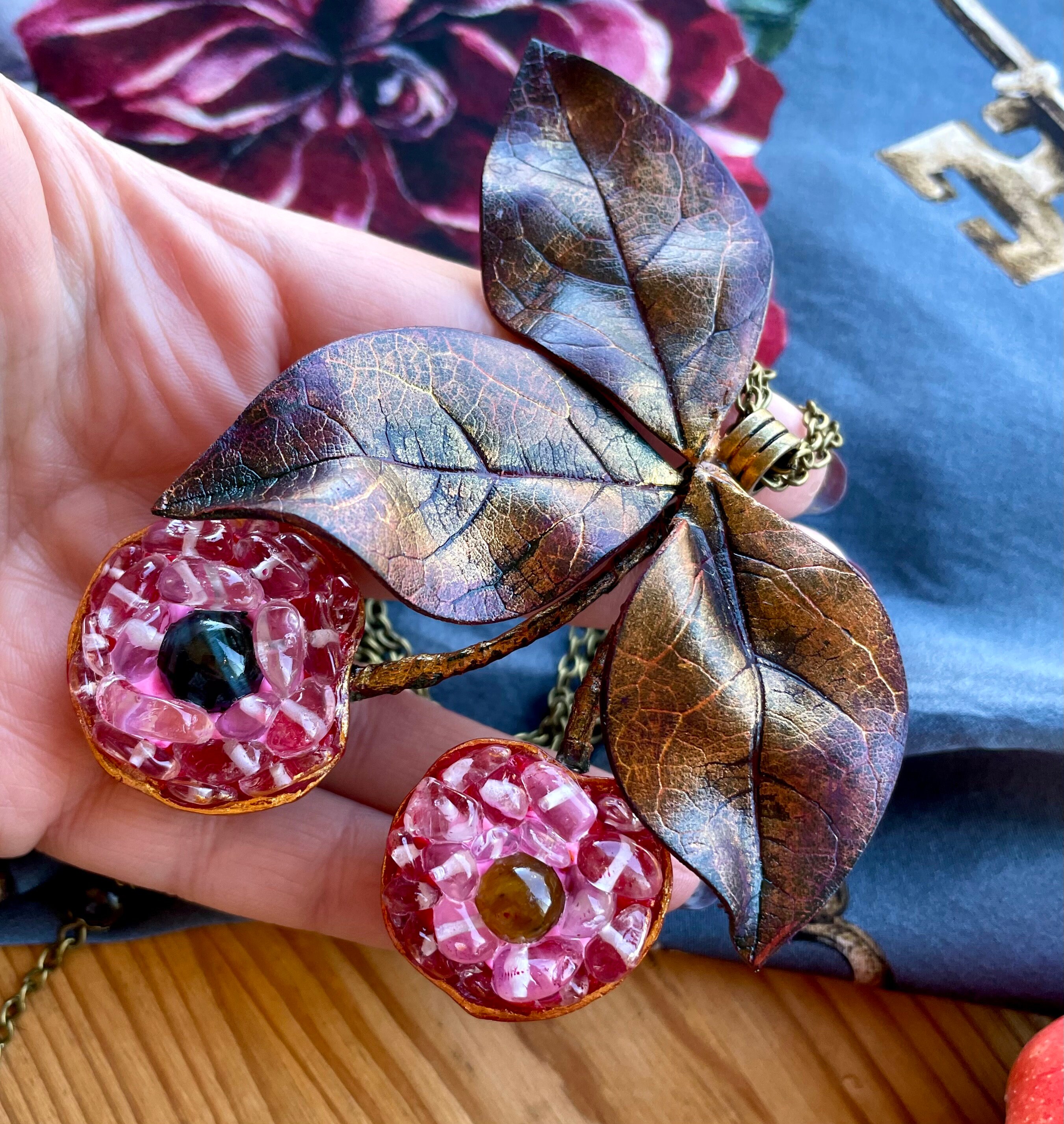 Collier Et Boucles D’oreilles Cerises Rouges – Bijoux Tendance été Pour Femmes, Alliage Léger - 4