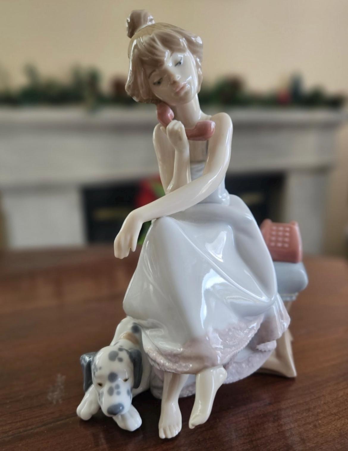 Lladro Girl on Phone - Etsy