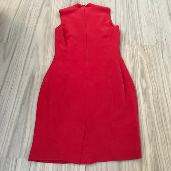 Vintage 90s Georgiou Studio red silk dress - image 5