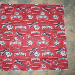 Allentown, Pennsylvania, Lehigh Valley, IRON PIGS Head, basebollbandana ~ Ungefärlig storlek 59,5 cm fyrkantig ~ Medium