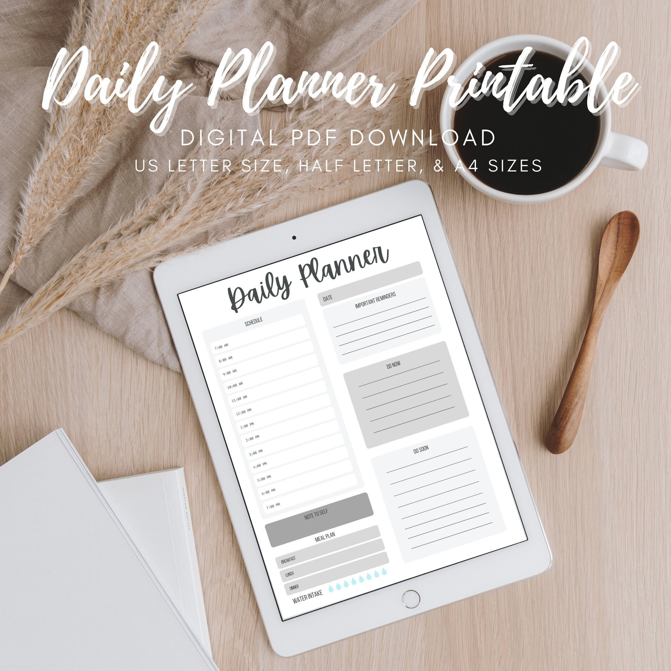 Daily Planner Instant Digital Download Paper Paper & Party Supplies ...
