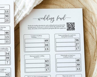 Wedding Feud Game | Sip and Solve | Bridal Shower Game | Wedding Activities | Digital Download | Printable Game | PPW550