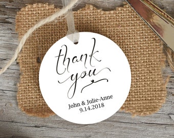 Thank You Tag Templates, Wedding Favor Tag, Round Favor Thank You Tag, Editable Printable,  Instant Download, 110B