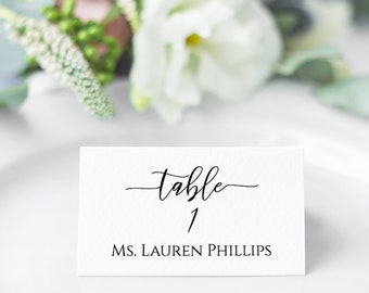 Wedding Table Place Card Template,  Minimalist Elegant Design 100% Editable PPW0550 GRACE