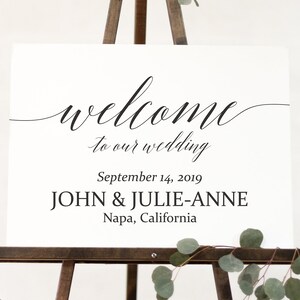 Welcome Sign ~ Welcome to our Wedding Sign ~ Reception Sign ~  Printable Landscape Sign ~ Editable Template ~ Instant Download PDF ~ 120B
