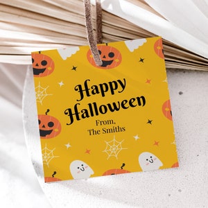 Halloween Favor Tag: Editable Ghost & Pumpkin Design (Digital Download)