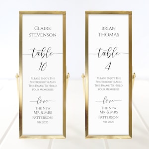 Photo Booth Tischkartenrahmen Vorlage, minimalistisches, elegantes Design, Hochzeitsbevorzugung 100% bearbeitbar PPW0550 Anmut