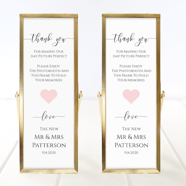 Photo Booth Frame Insert Template,  Minimalist Elegant Design, Wedding Favor 100% Editable, PPW0550 Grace