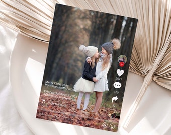 Holiday Photo Card, Social Media Theme Card, TikTok, Christmas Card Template PPC-19