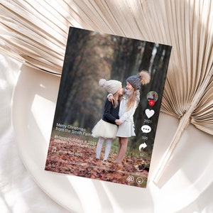 Holiday Photo Card, Social Media Theme Card, TikTok, Christmas Card Template PPC-19
