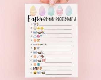 Easter Party Game Printable, Emoji Pictionary, Zoom School Party, Family Children's Activity, Easter Egg Design EASTER-2