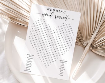 Wedding Word Search Bridal Shower Game Greenery Printable - Etsy