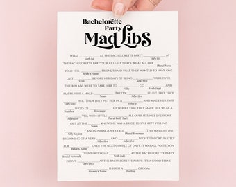 Bachelorette Party Mad Libs Game Template, Retro Bridal Weekend Activity, Modern Game Printable, Editable PPW74