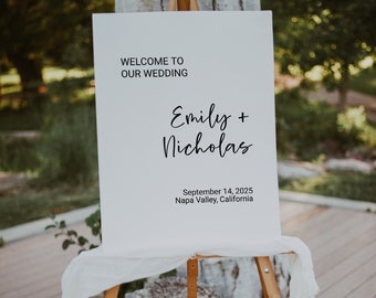 Minimalist Wedding Welcome Sign Template | Modern Wedding Sigh | Printable Welcome Sign | Corjl Template Sign | PPW557 BRIELLE