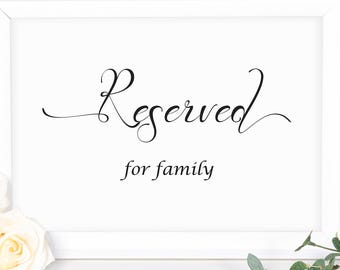 Wedding Reserved Sign ~ Editable Wedding Sign ~ Reception Sign ~  Printable Sign ~ Editable Template ~ Instant Download PDF ~ 110B